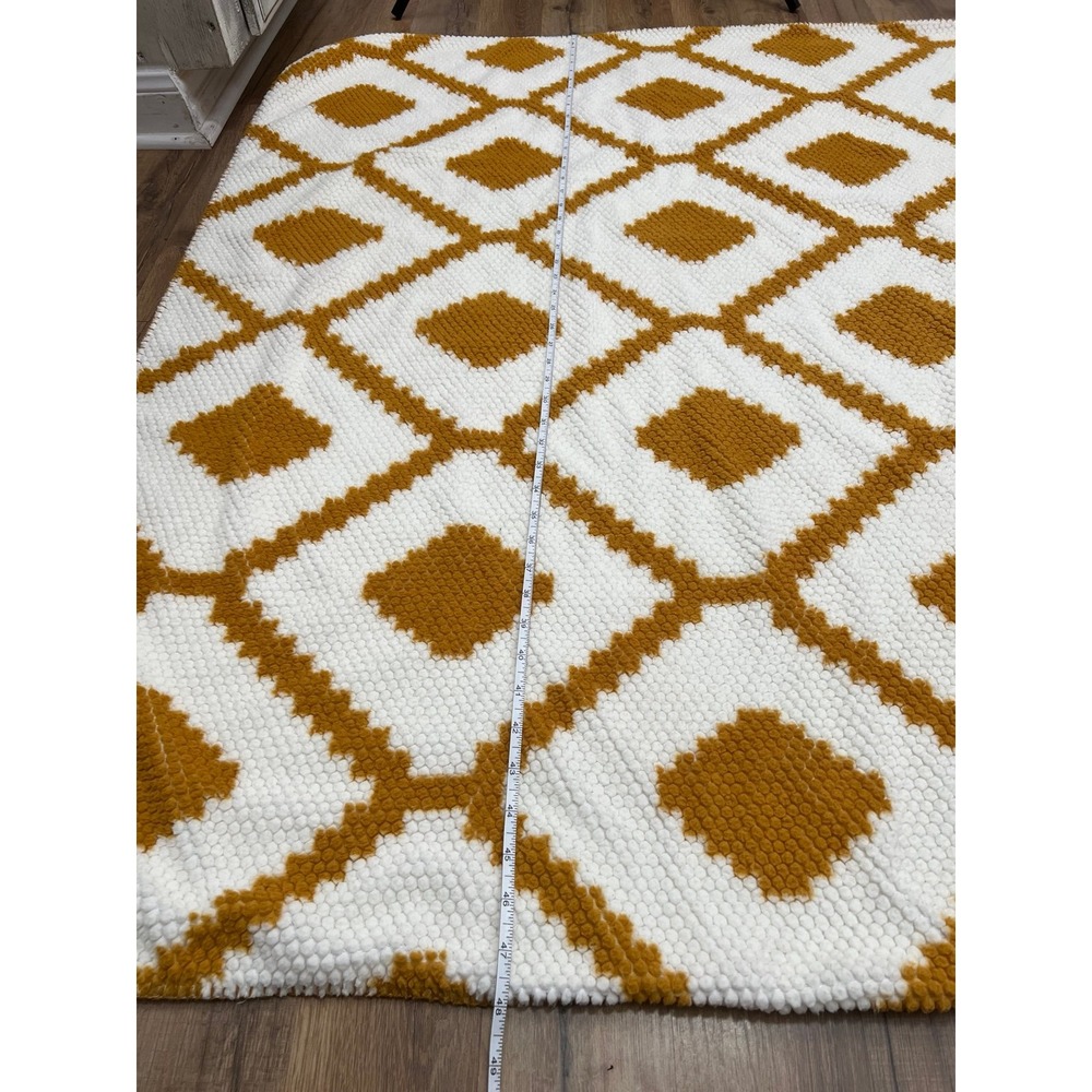 Artemis Velveteen Berber‎ Throw/Blanket/ Reversible mustard - Picture 7 of 8